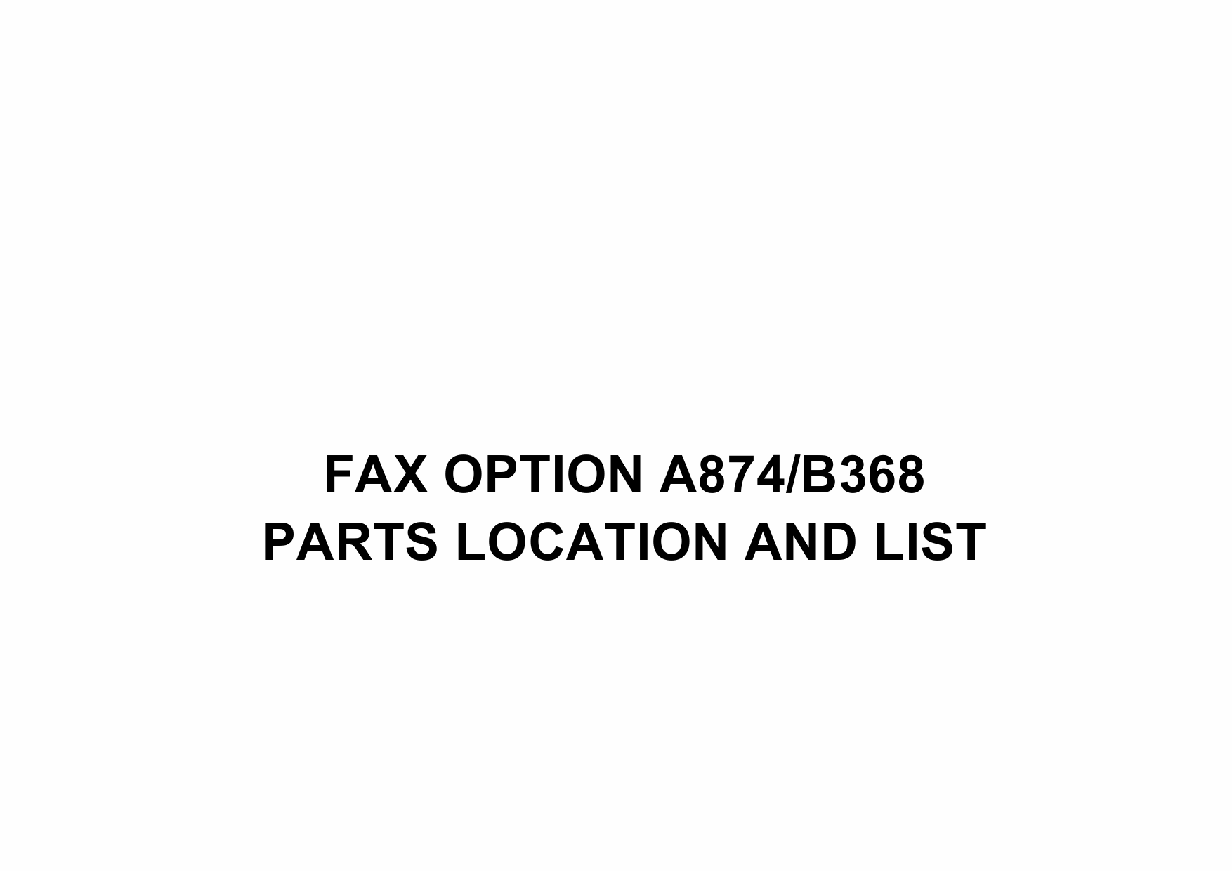 RICOH Options A874 B368 FAX-OPTION Parts Catalog PDF download-1